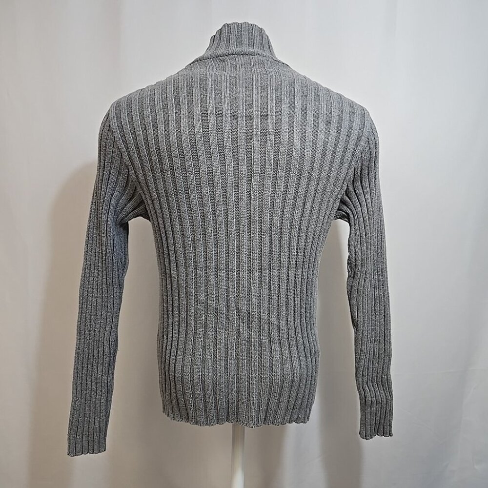 VTG Abercrombie Fitch Sweater Mens Size Large Gray Fisherman Ribbed USA 90s Y2K - Picture 3 of 9